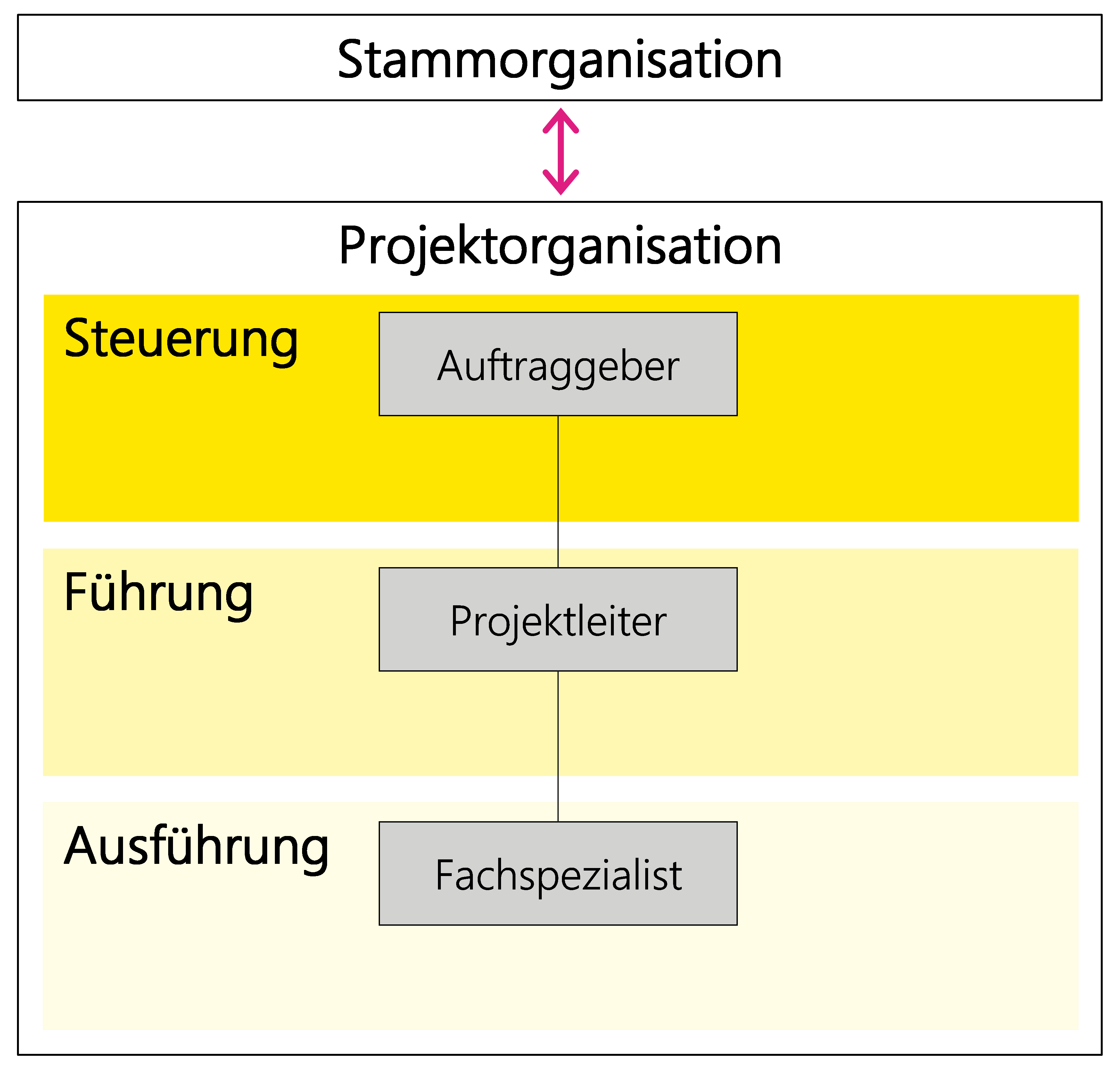 Abbildung 4: Beziehung der Stamm- und Projektorganisation